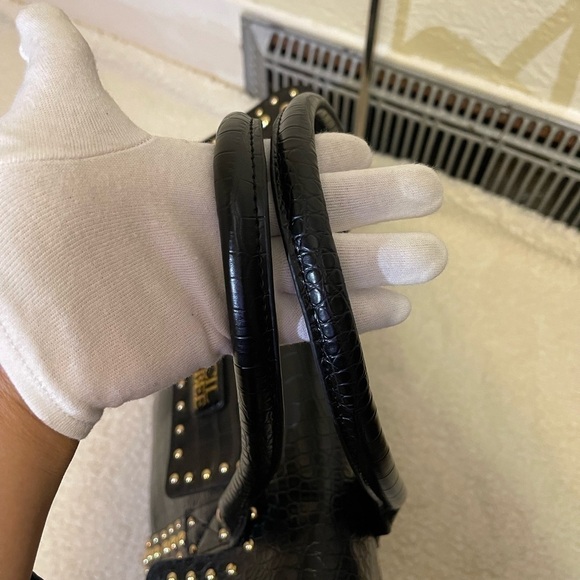 CECIL McBEE japanese brand croc studded pattern bag in black and silver - Picture 10 of 17